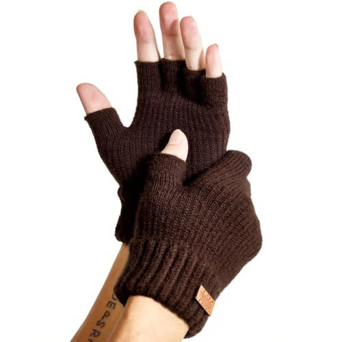 Fingerlose Handschuhe – Halbfinger-Handschuhe, fingerlose Handschuhe für Herren und Damen, Winter, warme Strickhandschuhe, Fahren, Arbeiten, Tippen, Schreiben, Laufen