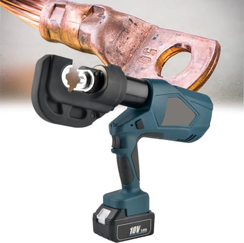 GESAIDES Pinza idraulica Elettrica Utensile di Crimpatura a Batteria Ricaricabile 10-400mm² Utensile di Crimpatura Elettrico Ricaricabile a Batteria con 2 Batterie