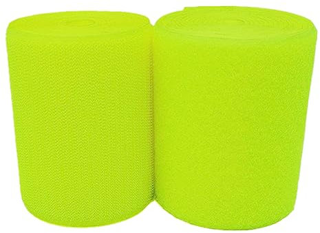Ruban auto-agrippant à coudre - 100 mm - Bandes en nylon non adhésives - Jaune fluo - 100 mm x 0,9 m