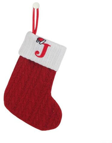 Festlicher roter Strick-Weihnachtsstrumpf mit Schneeflocken-Detail, verleiht Ihrer Einrichtung Charme (J)