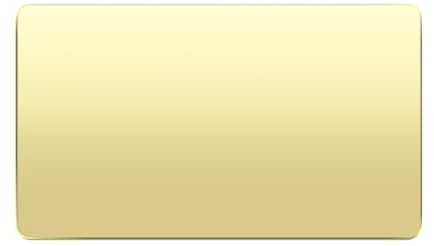 LIDER Screwless 2-Gang Blank Faceplate, Flat Cover, Polished Brass | Durable Metal Material, Round Edges, UKCA Certified, Sleek 2-Gang Screwless Blank Plate, Minimalist 7mm Low-Profile Design
