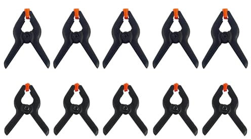 10 Pcs Clamps Heavy Duty Nylon Clips 3 inch Plastic Wood and 2 inch Muslin for DIY Project Photo Studios Woodwork Artwork Photo Background (5 * 3inch+5 * 2inch)