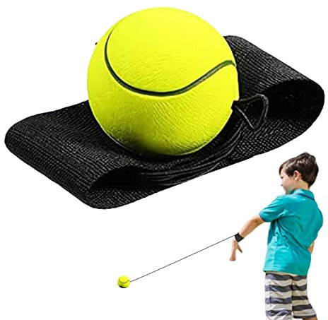 Handgelenk Return Ball mit Schnur, Springball Handgelenk Ball, Basketball/Baseball/Fußball/Tennis Ball an der Schnur, Gummi Reboundball für Kinder Erwachsene ältere Menschen zum Trainieren Spielen