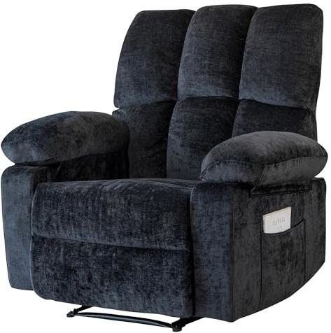 HOMYEDAMIC Fernsehsessel mit liegefunktion,Relaxsessel mit Leinenoptik,Sessel liegesessel bis 150 kg belastbar,für Wohnzimmer,Grau (Dunkelgrau.., Kleine)