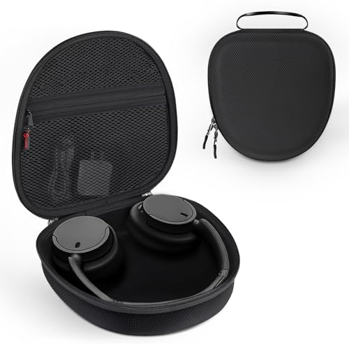 Fintie Tasche für Sony WH-CH720N/ WH-CH710N/ WH-CH520/ WH-CH510/ WH-1000XM6/ WH-1000XM5/ WH-1000XM4/ WHXB910N Kabellose Kopfhörer - Reiseschutz- und Aufbewahrungstasche Hülle Case, Schwarz | Transporttasche aus EVA-Kunststoff, stoßfest, Schwarz