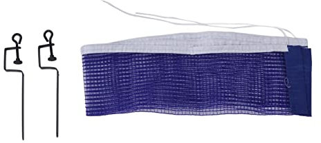 plplaaoo Tischtennisnetz, Pingpong-Netzersatz mit Zwei Eisenrahmen, blaues Polyestermaterial, 180 cm Länge, 15 cm Höhe, für Bürotisch und Familien-Esstisch