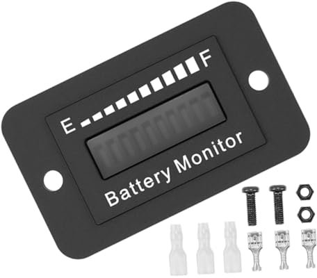 Holibanna Golf Cart Battery Meter and Display Gauge Tool for Electric Vehicles 12v-72v Adjustable Voltage Black Suitable for Golf Carts and Forklifts