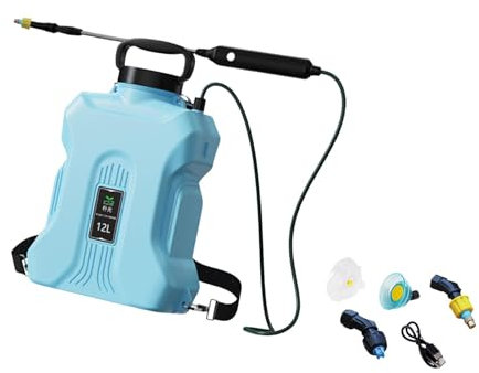 Fenteer Pulverizador eléctrico para césped de 12 l, Accesorio Profesional para jardín, Interior y Exterior, Azul