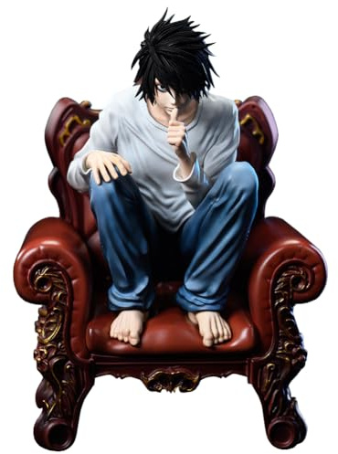Zhongkaihua L Lawliet Figure 15CM Anime Model Light Yagami Statue Sofa Squatting Sitting Christmas Home Desk Ornament Decoration Gift For Fan