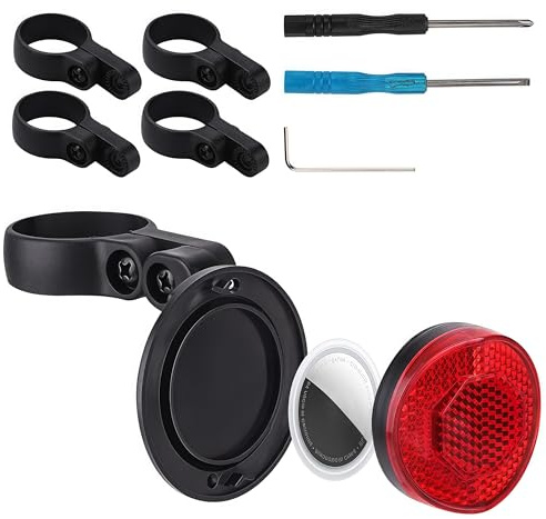 kclkda Air-tag Bike Reflector – Hidden Bike GPS Tracker Mount, Waterproof Dustproof | Adjustable Rear Reflector | Anti-Theft Air-tag Holder for Bicycle, Ebike, Scooter, Electric Scooter
