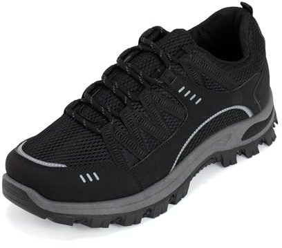 JOMIX Zapatillas Trekking Hombre Zapatos de Trekking y Senderismo Deportivas Ligeras y Transpirables Calzados Urbanos Antideslizantes para Montaña y Uso Diario MOS250648 Negro 44