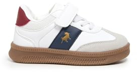 Zapatillas de Tiempo Libre de niño Tipo Futsal con Cierre de Gancho y Bucle y elástico - para: Niños Color: Blanco Talla: 25
