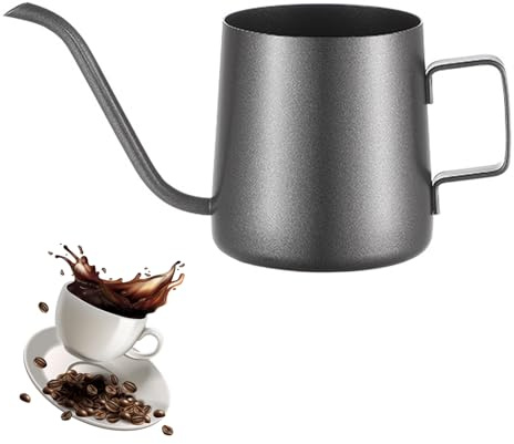 Watering Can Indoor, Small Watering Can for Indoor Plants, Stainless Steel Mini watering can with Long Spout, Ideal for Office Plants, Houseplants and Small Space Gardening, Elegant Black, 250 ml
