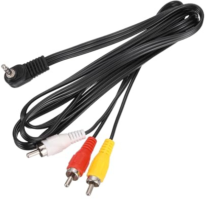sourcing map TRRS3.5mm maschio ad angolo retto a placcato oro RCA Jack Cable (rosso+bianco+giallo) 1,2 m/1,2 m nucleo in rame 2 mm PVC Audio AUX cavo per trasmissione audio ad alta fedeltà