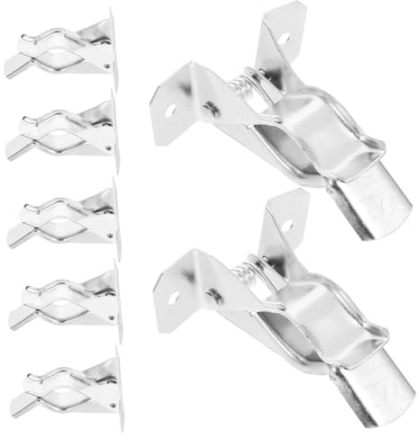 Alipis 10pcs Wall Mounted Broom Holder Iron Multi-Purpose Storage Hooks for Mop and Umbrella, Practical Silver Utility Hooks for Home and Dorm Organisation