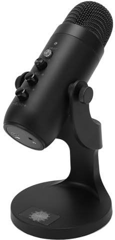 OPSDKVKS Micrófono de Condensador USB, micrófono de grabación Plug Play con reducción de Ruido, micrófono de computadora Giratorio de 360 ​​Grados para computadora portátil iOS, Respuesta