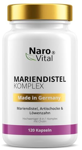 Mariendistel Artischocke Löwenzahn Komplex - 120 Kapseln | Mariendistel Komplex für 4 Monate Vorrat - Vegane & Geschmacksneutrale Mariendistel Leberkomplex Kapseln mit Cholin