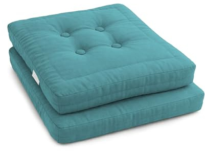 MANEMI Juego de 2 Cojnes de Suelo Acolchado 60x60x10cm, Cojines para Palets, Banco, Silla y Suelo, Asiento Cómodo Decorativo para Interior y Exterior. Juego de 2 Cojnes Decorativo