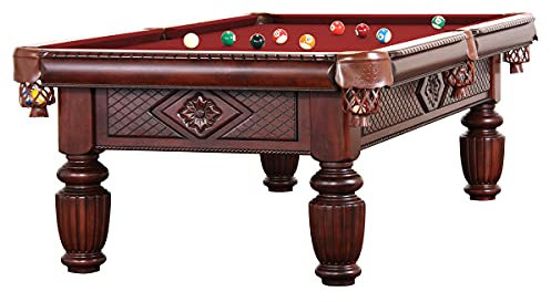 Billiard-Royal Billardtisch Pooltisch Modell Apollo 8 ft. mit hochwertigem K-55 Bandengummi und freier Tuchwahl, Tuchfarbe:Burgundy