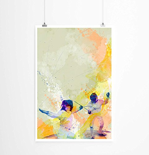 Paul Sinus Art Fechten III 90x60cm auf Masterclass Metallic Pearl High Gloss Photo Paper