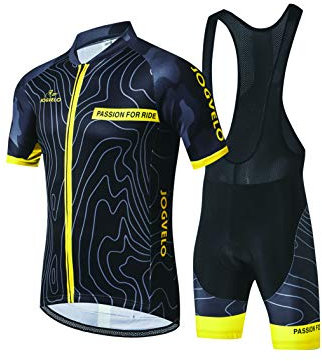 JOGVELO Fahrradbekleidung Set, Radtrikot Kurzarm Herren Atmungsaktiv Kurzarmtrikot MTB Fahrrad Bekleidung, L