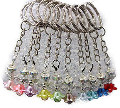 20 + 1 Mini Angelo Set bricolage portachiavi gioielli fai da te Lucite fiori elfo fata giglio bomboniera matrimonio comunione battesimo compleanno bambini amici