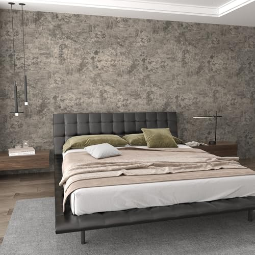 JSEVEM 40CM×3M Extra Thick Light Brown Grey Concrete Wallpaper Peel and Stick Gray Concrete Cement Contact Paper Vinyl Matte Textured Industrial Adhesive Furniture Sticker for Kitchen Cabinets Worktop