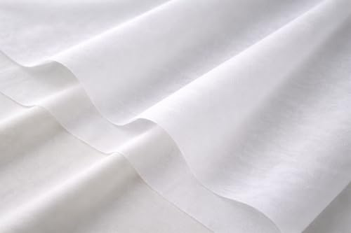 Marent Brand Lightweight Fusible Iron On Premium Interfacing Fabric 150cm Wide (Per Metre) White Black Charcoal (White)
