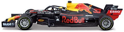 Bburago Formel 1 Red Bull RB15 (2019): Modellauto im Maßstab 1:43, mit Fahrer #33 Verstappen, Hardcase, 12,5 cm, schwarz (18-38050)