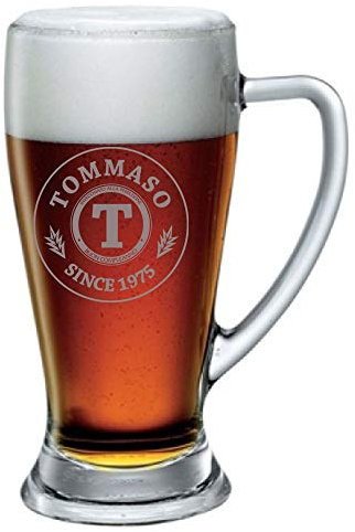 Colorfamily Boccale da Birra con Incisione Personalizzabile Compleanno - Since - personalizza con Nome e Anno - Bicchiere in Vetro 38 cl