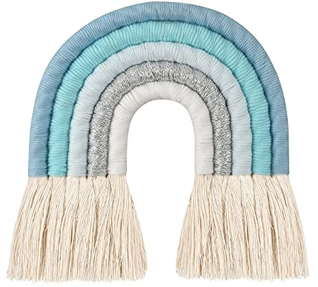 LEEleegang Regenbogen Makramee Wandbehang Boho-Stil Wandteppiche für Kinderzimmer Home Decor Babyparty Regenbogen Dekoration