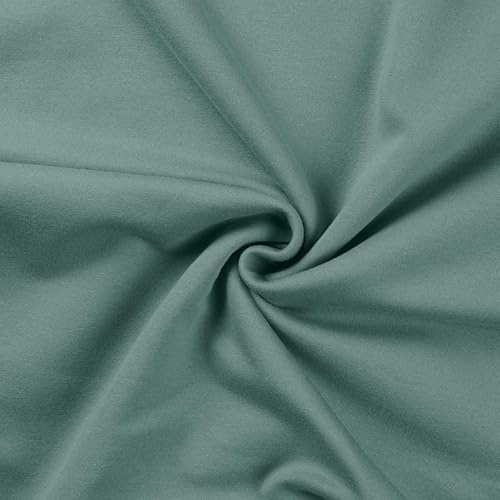 Sweatshirtstoff, French Terry, rauchiges Mint als Meterware zum Nähen, 50 cm