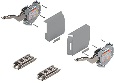 siwitec Blum AVENTOS Klappenbeschlag HK-S Komplett-Set mit BLUMOTION, Soft-Close, Leistungsfaktor 220-500, Hellgrau