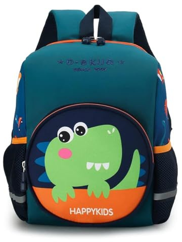 Pawleso Sac à dos Kindergarten, Sac à dos pour garçons pour filles de maternelle, sac à dos pour enfants 2-7 ans, sac à dos pour enfants 33cm avec sangle de poitrine, (vert dinosaure)