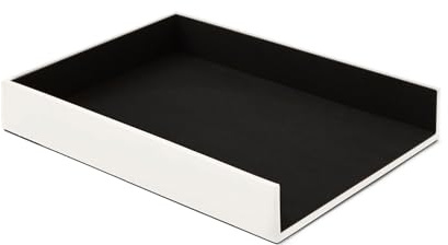 Eglooh Minerva Dokumentenablage Schreibtisch aus Regeneriertem Leder und Mikrofaser – Elegante Briefablage A4 Organizer – Büro Zubehör Made in Italy