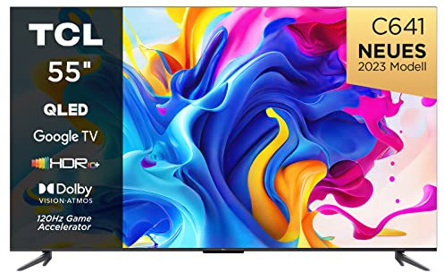 TCL 55 TV 55C641, QLED, UHD, HDR10+, 120 Hz Game Accelerator, Dolby Vision.Atmos, Game Master Smart TV Powered by Google TV