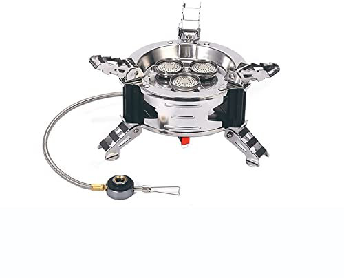 Cocina hornillo gas portatil, 11500W Hornillo de Camping con maletín, Mini Estufa de Camping Plegable con Encendido Piezoeléctrico, hornillo de gas Ultraligera y Duradera para Picnic Acampada
