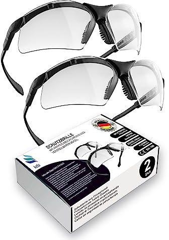 kela 2er Pack Schutzbrille SKY I 100% Made in Germany | splitterfrei kratzfeste Arbeitsschutzbrille mit UV400 und integriertem Seitenschutz I Sportbrille höhen- und längsverstellbare Bügel