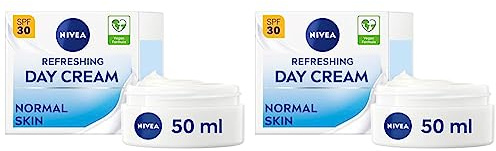 NIVEA Refreshing Day Cream (50ml), Day Cream for Women Provides 24 Hour Moisture, NIVEA Face Cream Enriched with Vitamin E and SPF 30 for Normal Skin (Pack of 2)