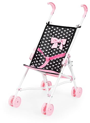Bayer Design 30560AA Puppenbuggy, zusammenklappbar, Doppelräder, Sicherheitsgurt, aus Metal