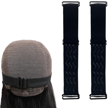 2 PCS Adjustable Elastic Band for Wigs Removable Wig Band Nonslip Wig Strap Black Elastic Bands for Glueless Wig Making Wig Cap Accessories