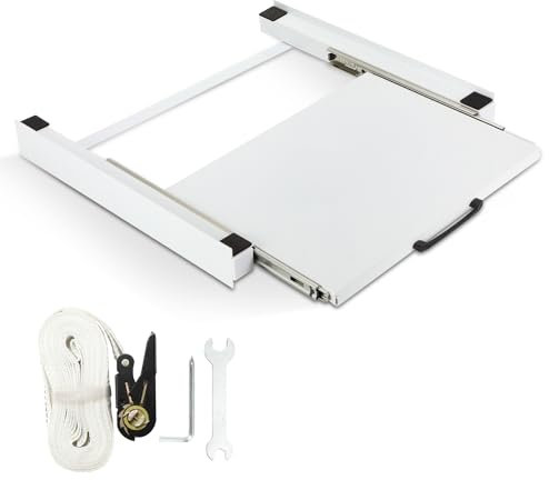 Tubiaz Set di 2 telai intermedi per lavatrici, telaio di collegamento lavatrice asciugatrice con ripiano, collegamento lavatrice asciugatrice 60 x 60 cm, telaio di collegamento per lavatrice