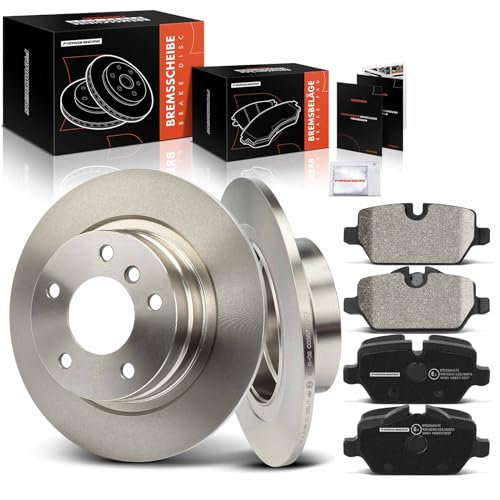 Frankberg 2 dischi freno + 4 pastiglie freno con lubrificante freno posteriore sinistro destro compatibile con 1 E81 118 120 1 E87 118 120 3 E90 316 318 320 Replace# 34214031725