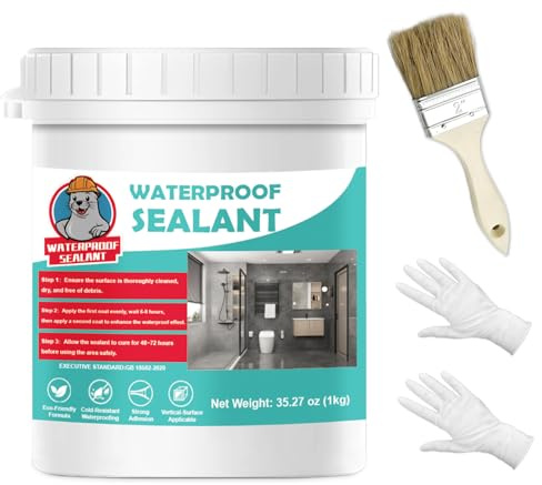 WAN2TLK 35oz Transparenter Wasserdichter Beschichtungsmittel, Wasserdichte Beschichtungsmittel, Wasserdichte Dichtstoff-Emulsion, Transparenter Isolierversiegelung Auslaufsicherer für Innen und Außen