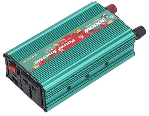 Onduleur Solaire de Voiture 3000 W pour Voiture, Onduleur Solaire pour Adaptateur de Prise de Convertisseur de Sortie, Chargeur de Multiple, DC