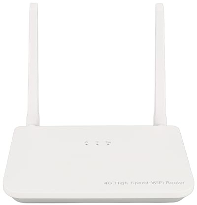 Router 4G LTE con Slot per Scheda SIM, Router Hotspot WiFi Mobile da 300 Mbps con Porte LAN WAN e 2 Antenne, Supporta 32 Utenti, per Ufficio Domestico (Spina europea)