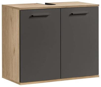 mokebo Waschbeckenunterschrank 'Der Waschbär' (60x70x34 cm) Made in Germany, Waschtischunterschrank, Unterschrank fürs Waschbecken, Badezimmerschrank & Badschrank aus Holz in Sonoma Eiche