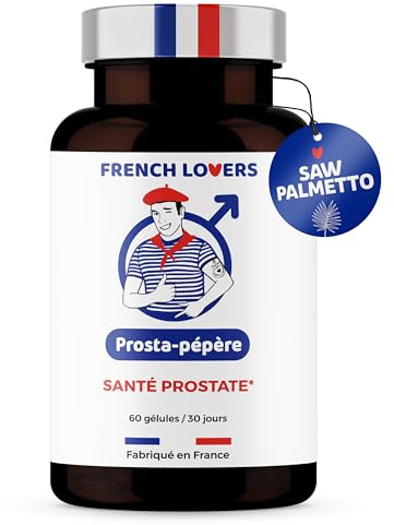 PROSTAPÉPÈRE Confort urinaire et Prostate homme - Réduit les Envies d'Uriner Nocturnes - Saw Palmetto, Prunier d'Afrique, Ortie piquante, Extrait de Courge, Zinc - 100% Naturel - 60 gélules vegan.