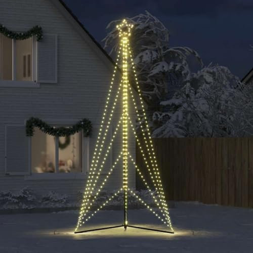 Festnight Led Weihnachtsbaum Aussen 404,5 cm 615 LEDs Beleuchtet Tannenbaum Outdoor Groß XXL Lichterbaum Draußen Lichterpyramide Weihnachtsbaum Kegelform Metall Weihnachtsdeko Außen