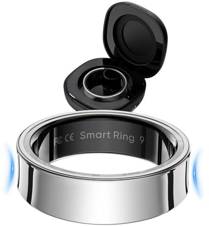 findtime Smart Ring Smartringe Herren Damen Smart Ring Android Fitness Ring Schlaftracker Herzfrequenz SpO2 Messer HRV-Monitor Periode-Erinnerung Kalorie Distanz-Tracking Schrittzähler, Silber13